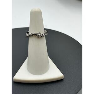 Chrome Hearts Authenticated Sterling Silver Cross Wave Ring 2017 Sz 5.5